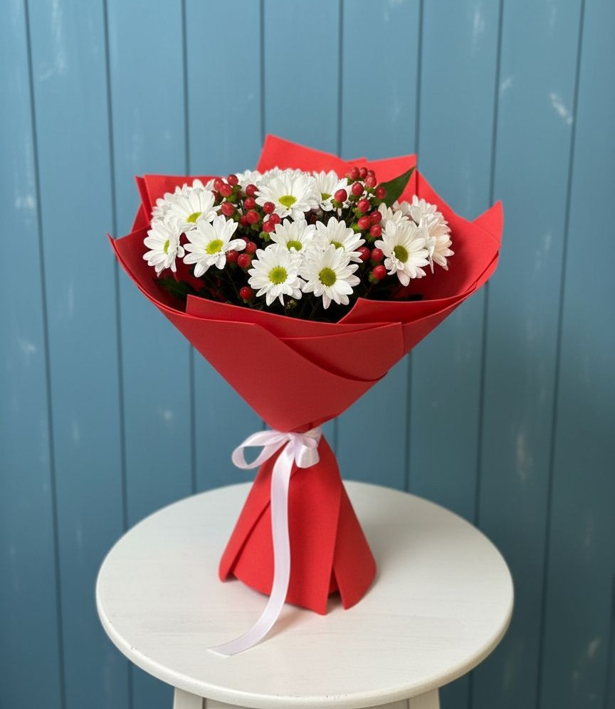 Букет цветов из: Хризантемы в Строителе Белгородской области