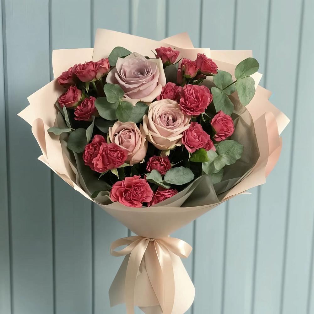 Букет цветов из: Гвоздики и Розы в Строителе Белгородской области
