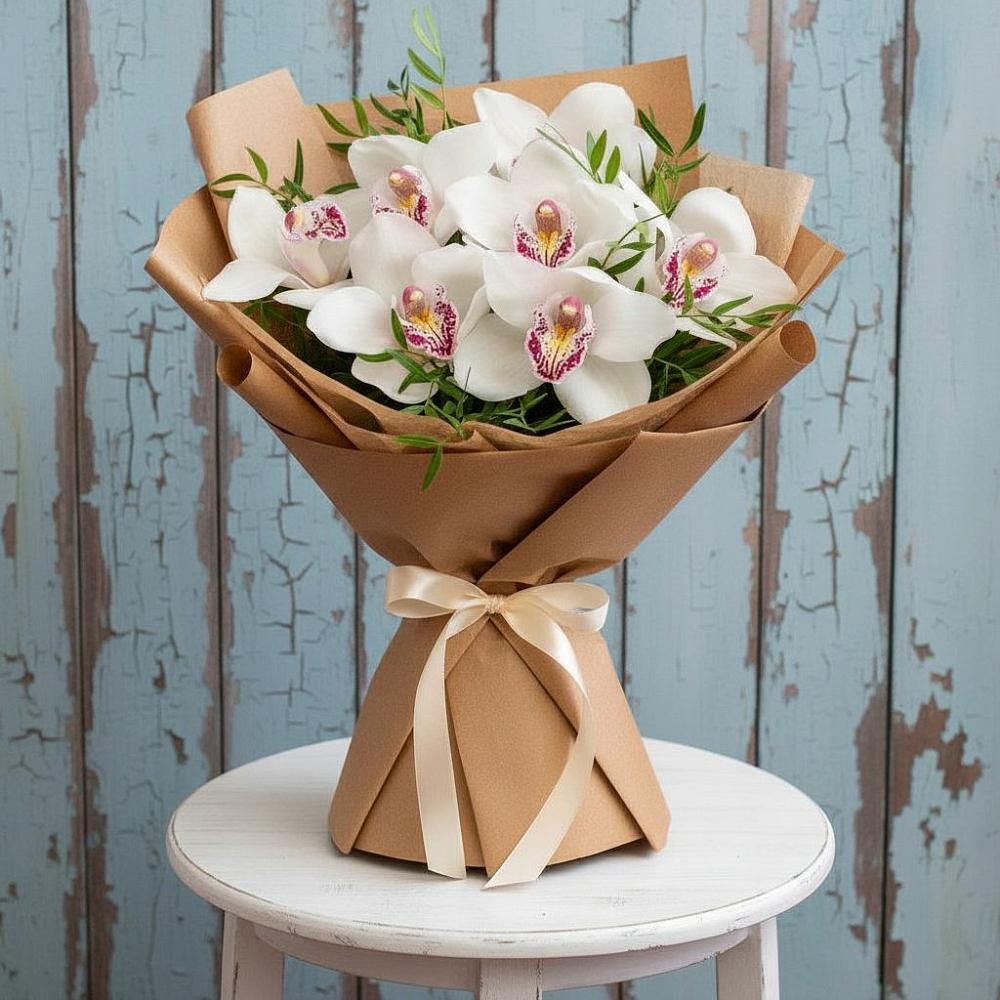 Букет цветов из: Орхидеи и Розы в Строителе Белгородской области