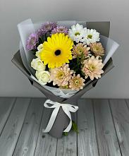 Букет цветов из:  Розы, Герберы и Хризантемы #REPLACE_PRED# Строителе Белгородской области