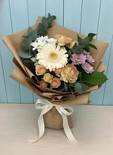 Букет цветов из:  Герберы и Хризантемы в Строителе Белгородской области