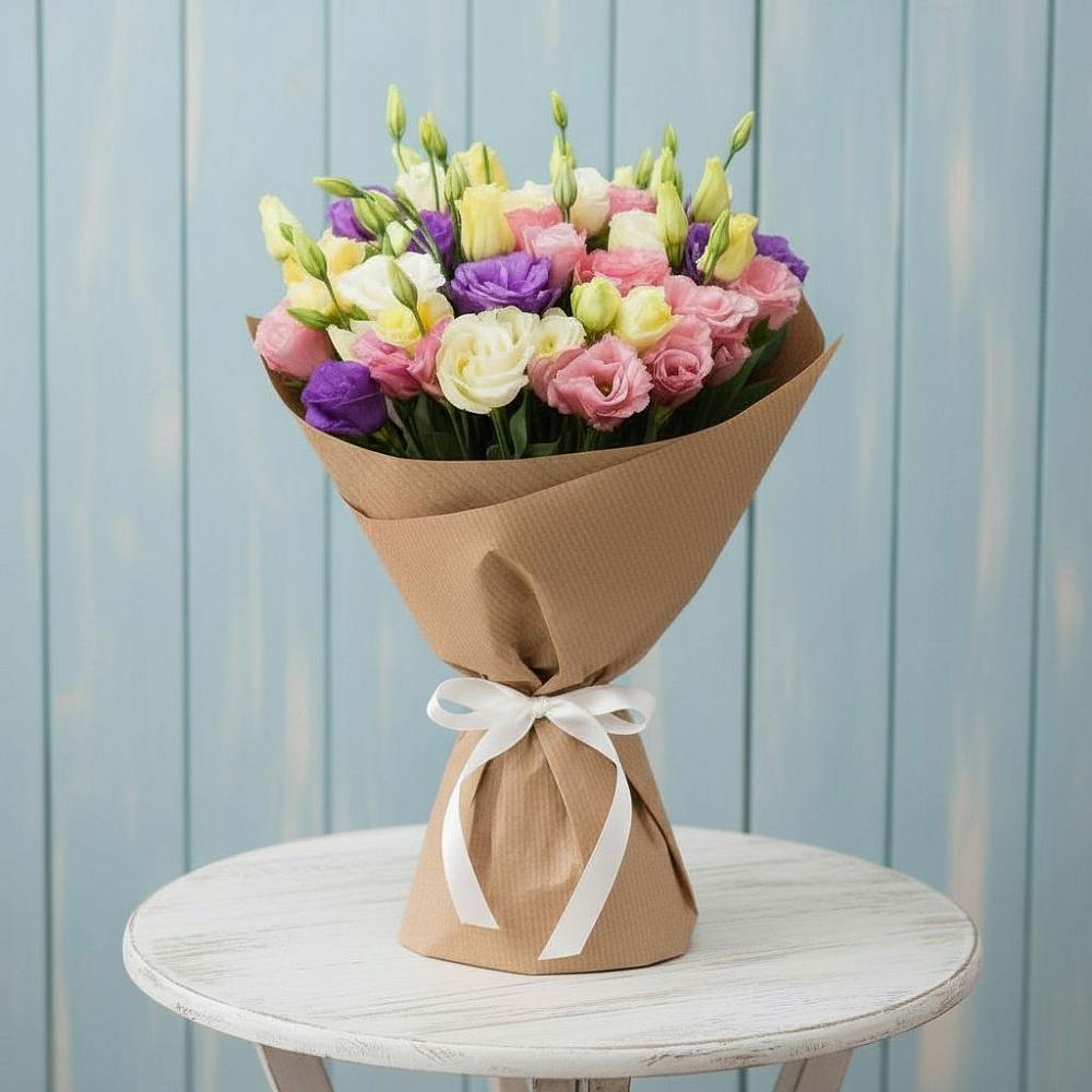 Букет цветов из: Лизиантусы в Строителе Белгородской области