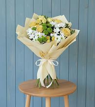 Букет цветов из:  Хризантемы и Розы #REPLACE_PRED# Строителе Белгородской области