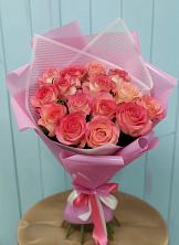 Букет 15 Розовых роз Равель в Строителе Белгородской области