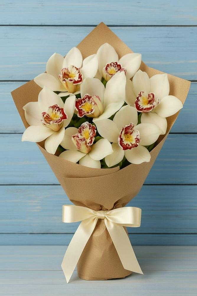 Букет цветов из: Орхидеи и Розы в Строителе Белгородской области