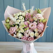 Букет цветов из:  Альстромерии и Розы в Строителе Белгородской области
