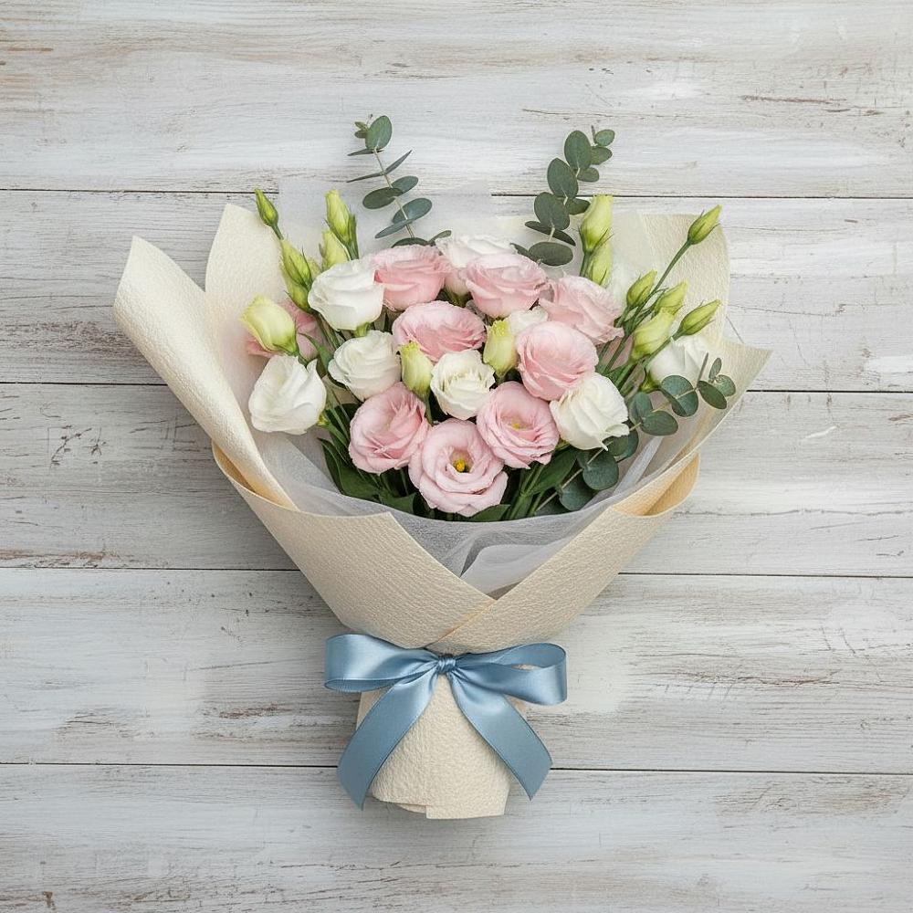 Букет цветов из: Лизиантусы в Строителе Белгородской области